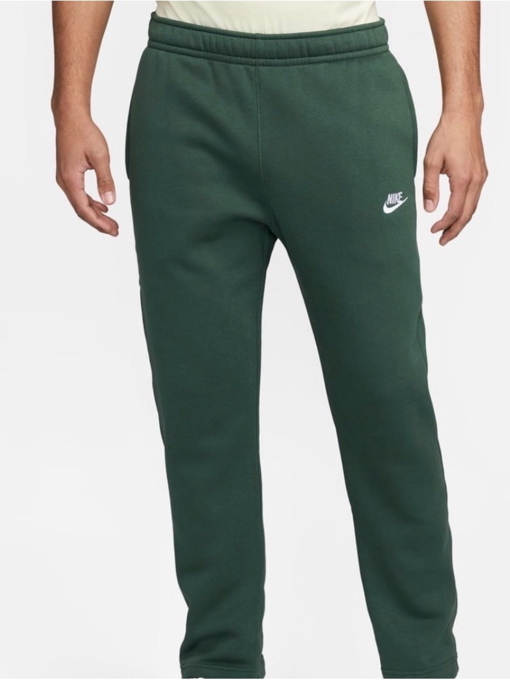 Nike Men's Club Fleece Open-Hem Sweatpants - Forest Green (Size Large)